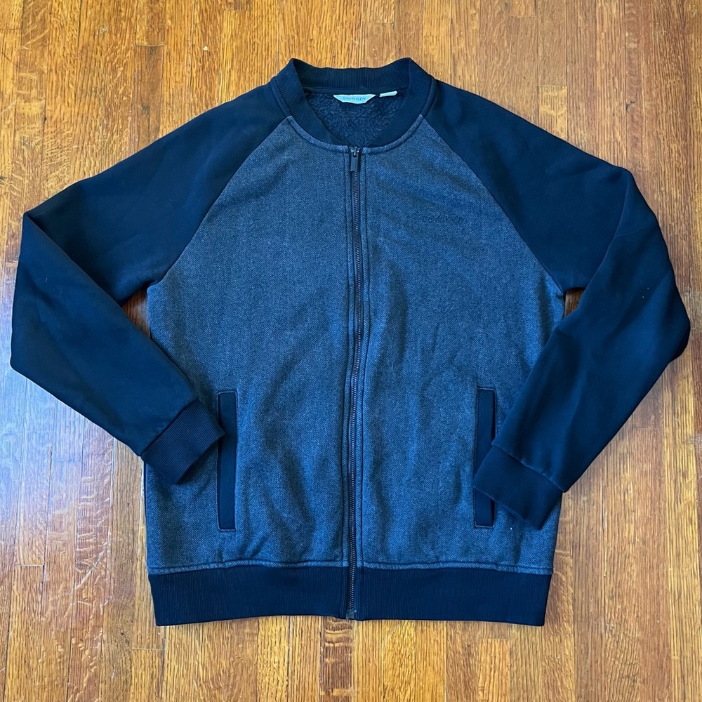 Calvin Klein Fleece Lined Tweed Baseball Jacket M